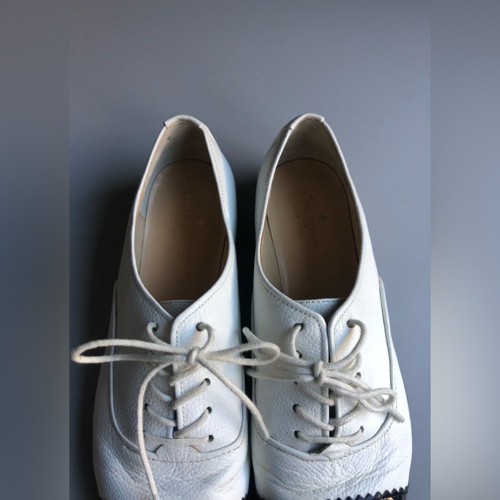 Kate Spade White & Black leather Oxfords Women's Size: 8M - Picture 8 of 14